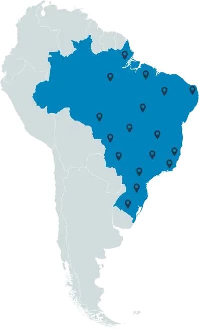 Mapa das áreas de atuação da CESBE